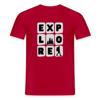 Abenteuerliche Wanderung Silhouette Design - Männer T-Shirt - Rot - Vorne - AI Model Male 178 dark (178cm)