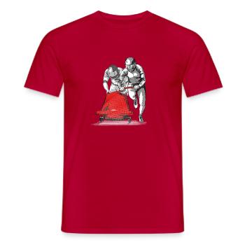 Bobfahrer beim Anschieben am Start - Männer T-Shirt - Rot - Vorne - AI Model Male 178 dark (178cm)