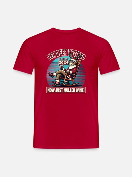 Rentier Ruhestand 2024 – Glühwein & Winterspaß - Männer T-Shirt - Rot