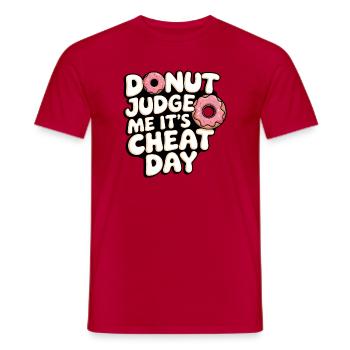 T-shirt effronté Donut Jour du Jugement - T-shirt homme - rouge - Devant - AI Model Male 178 dark (178cm)