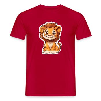 Lion - Men's T-Shirt - red - Front - AI Model Male 178 dark (178cm)