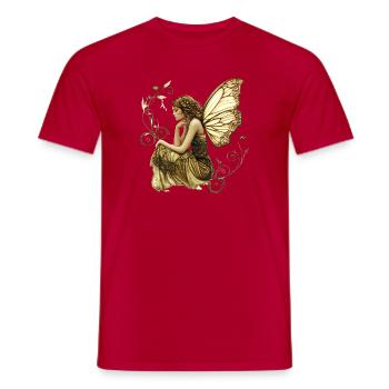 Noble fairy with butterfly wings - Men's T-Shirt - red - Front - AI Model Male 178 dark (178cm)