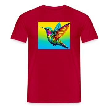 colibri - T-shirt homme - rouge - Devant - AI Model Male 178 dark (178cm)