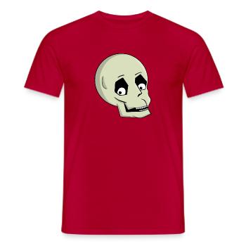 Dessin animé ludique de sourire de crâne - T-shirt homme - rouge - Devant - AI Model Male 178 dark (178cm)