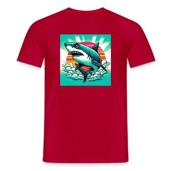 Hai - Männer T-Shirt - Rot - Vorne - AI Model Male 178 dark (178cm)