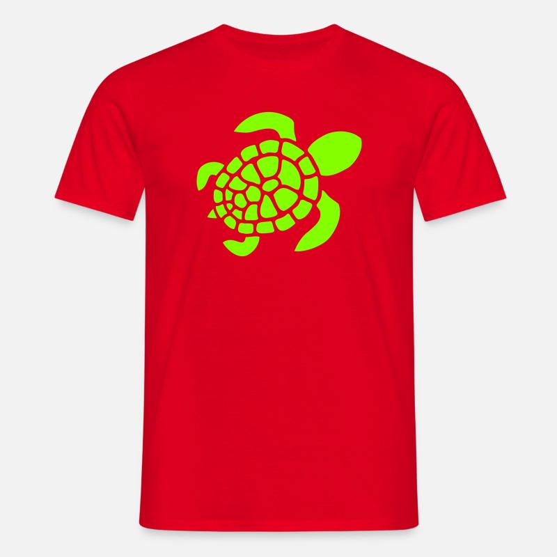 Turtle Logo Turtle Shell Pattern Icon - Men's T-Shirt - red