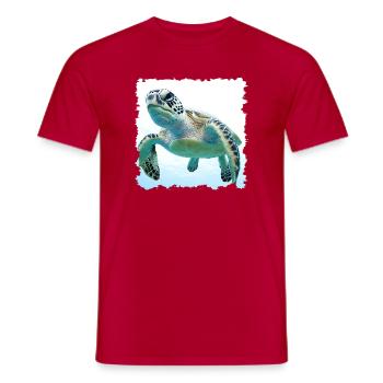 Unterwasser Schildkroeten Nahaufnahme - Männer T-Shirt - Rot - Vorne - AI Model Male 178 dark (178cm)