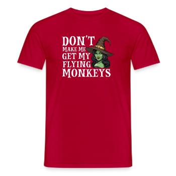 Don’t Make Me Get My Flying Monkeys — Halloween - Men's T-Shirt - red - Front - AI Model Male 178 dark (178cm)