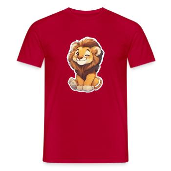 Lion - T-shirt homme - rouge - Devant - AI Model Male 178 dark (178cm)