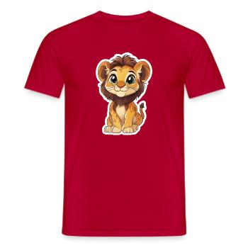 Lion - T-shirt homme - rouge - Devant - AI Model Male 178 dark (178cm)