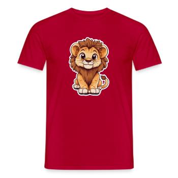 Lion - T-shirt homme - rouge - Devant - AI Model Male 178 dark (178cm)