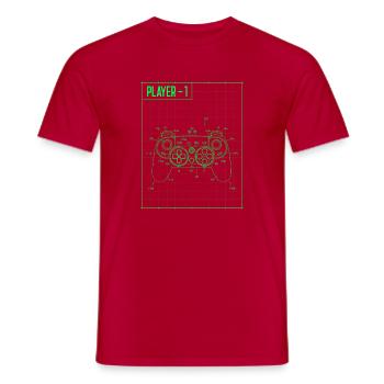 Player1 Blueprint Controller Neon - Men's T-Shirt - red - Front - AI Model Male 178 dark (178cm)