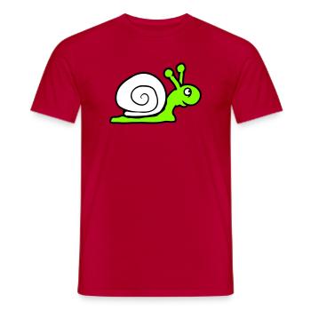 Snail Shell Cute Cute Happy Cool - Men's T-Shirt - red - Front - AI Model Male 178 dark (178cm)