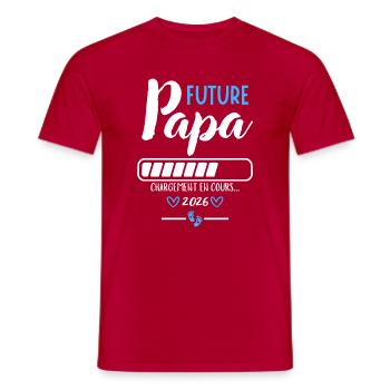 Future Dad 2026 Humor Pregnancy Loading - Men's T-Shirt - red - Front - AI Model Male 178 dark (178cm)