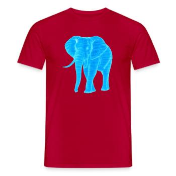 Néon Éléphant Line Art - T-shirt homme - rouge - Devant - AI Model Male 178 dark (178cm)