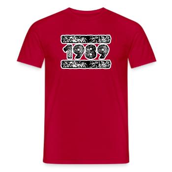 Année 1989 - T-shirt homme - rouge - Devant - AI Model Male 178 dark (178cm)