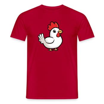 Chicken Cartoon - Men's T-Shirt - red - Front - AI Model Male 178 dark (178cm)