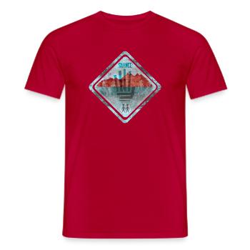 Silent Boundary Mark Design - Men's T-Shirt - red - Front - AI Model Male 178 dark (178cm)