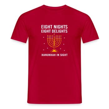 Hanoukka Hanoukka Hanoukka - T-shirt homme - rouge - Devant - AI Model Male 178 dark (178cm)