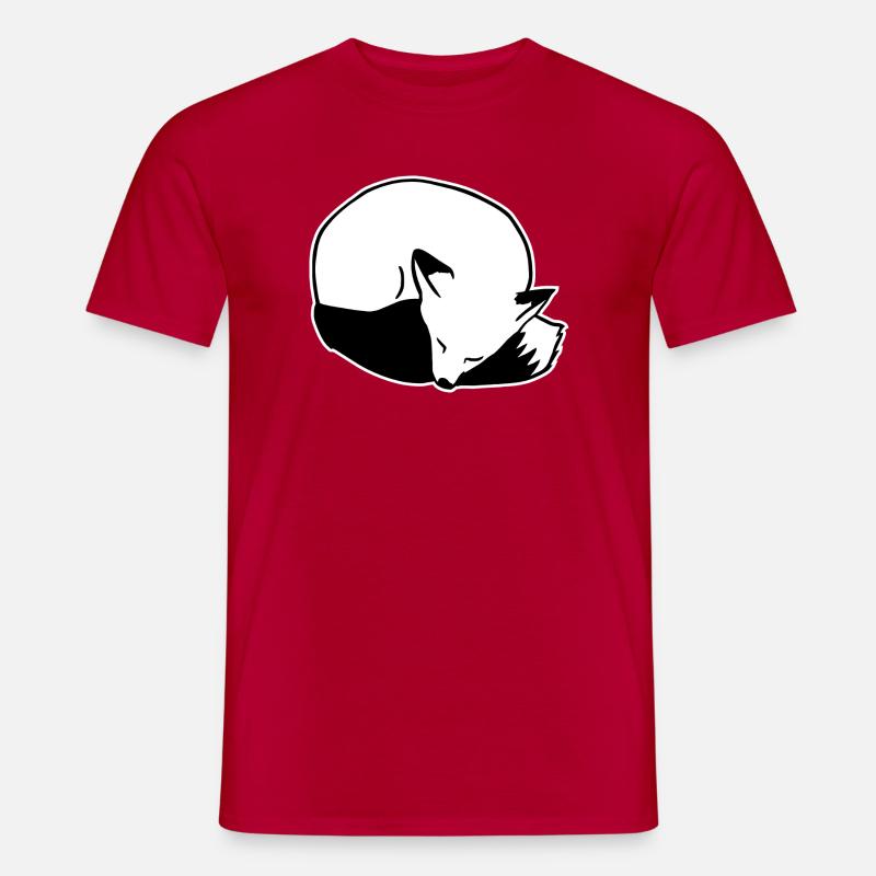 Fuchs schlafend: Niedlich, Kawaii & Comic Stil - Männer T-Shirt - Rot