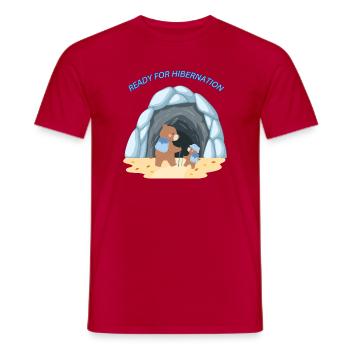 Famille d’ours - T-shirt homme - rouge - Devant - AI Model Male 178 dark (178cm)