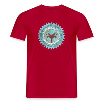 Distressed Tree Seal Blue Mallorca - Men's T-Shirt - red - Front - AI Model Male 178 dark (178cm)