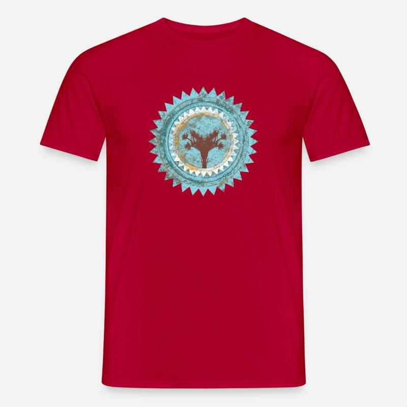 Distressed Baum Siegel Blau Mallorca - Männer T-Shirt - Rot