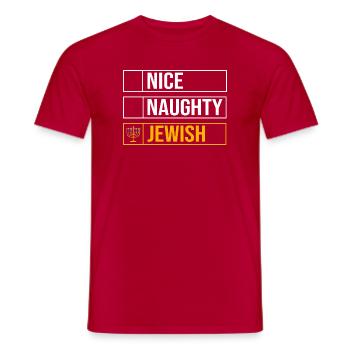 Hanoukka Hanoukka Hanoukka - T-shirt homme - rouge - Devant - AI Model Male 178 dark (178cm)