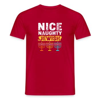 Hanoukka Hanoukka Hanoukka - T-shirt homme - rouge - Devant - AI Model Male 178 dark (178cm)