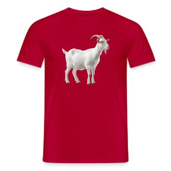 Portrait de chèvre de montagne blanche - T-shirt homme - rouge - Devant - AI Model Male 178 dark (178cm)