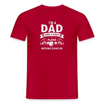 Proud Golf Dad Humor Nothing Scares Me - Men's T-Shirt - red - Front - AI Model Male 178 dark (178cm)