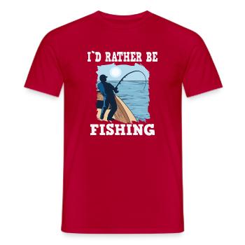 Lieber Angeln Motiv am Meer - Männer T-Shirt - Rot - Vorne - AI Model Male 178 dark (178cm)