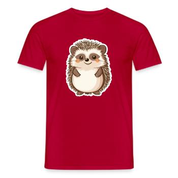 Hedgehog - Men's T-Shirt - red - Front - AI Model Male 178 dark (178cm)