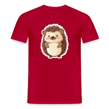 Igel - Männer T-Shirt - Rot - Vorne - AI Model Male 178 dark (178cm)