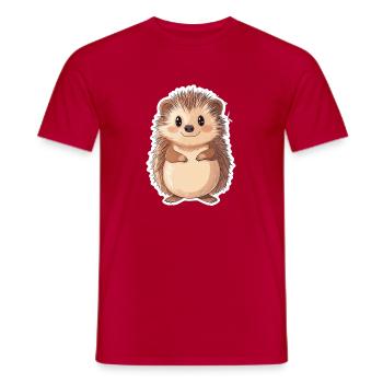 Hedgehog - Men's T-Shirt - red - Front - AI Model Male 178 dark (178cm)
