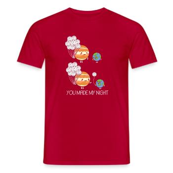 Astronomy Moon Earth Jupiter Astronomer - Men's T-Shirt - red - Front - AI Model Male 178 dark (178cm)