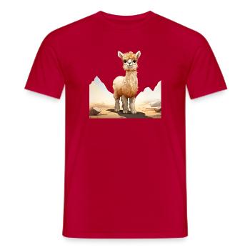 Alpaga au soleil - T-shirt homme - rouge - Devant - AI Model Male 178 dark (178cm)
