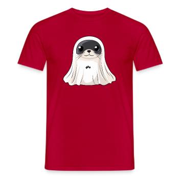 Robbe Tier Halloween Geist - Männer T-Shirt - Rot - Vorne - AI Model Male 178 dark (178cm)