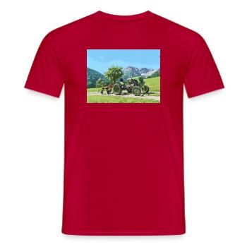 Tracteur Vintage Vert Paysage Alpin 15er Steyr - T-shirt homme - rouge - Devant - AI Model Male 178 dark (178cm)