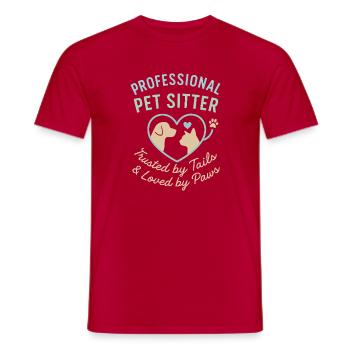 Pet Sitter professionnel - T-shirt homme - rouge - Devant - AI Model Male 178 dark (178cm)