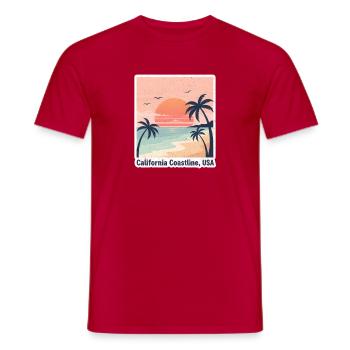 Kalifornische Küstensonne - Männer T-Shirt - Rot - Vorne - AI Model Male 178 dark (178cm)