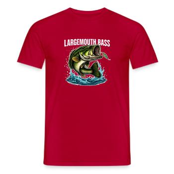 Largemouth Bass Jump Graphic - Men's T-Shirt - red - Front - AI Model Male 178 dark (178cm)