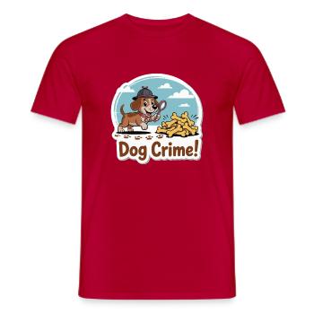 Chien Détective et Os - T-shirt homme - rouge - Devant - AI Model Male 178 dark (178cm)