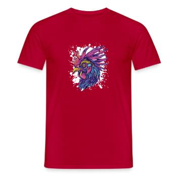 Animal éclaboussures de coq - T-shirt homme - rouge - Devant - AI Model Male 178 dark (178cm)