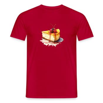 Cheesecake Cake Watercolor - Men's T-Shirt - red - Front - AI Model Male 178 dark (178cm)