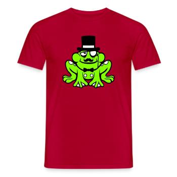 Mr Frog Sir Mr. Rich Monocle Glasses Top Hat - Men's T-Shirt - red - Front - AI Model Male 178 dark (178cm)