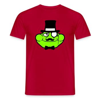 Mr Frog Sir Mr. Rich Monocle Glasses Top Hat - Men's T-Shirt - red - Front - AI Model Male 178 dark (178cm)