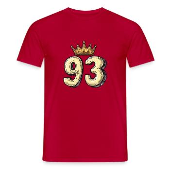 93 Number Krone - Men's T-Shirt - red - Front - AI Model Male 178 dark (178cm)