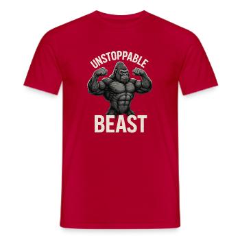 Unstoppable Beast Gorilla - Männer T-Shirt - Rot - Vorne - AI Model Male 178 dark (178cm)
