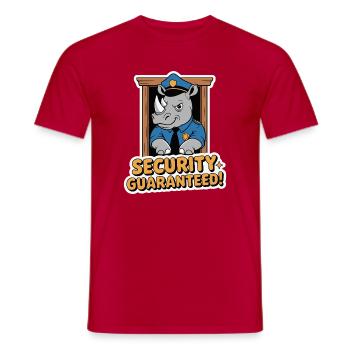 Rhino Sicherheitsbeauftragter Cartoon Logo - Männer T-Shirt - Rot - Vorne - AI Model Male 178 dark (178cm)